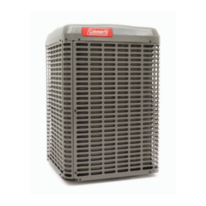 Gray Coleman air conditioning unit with red logo on top.