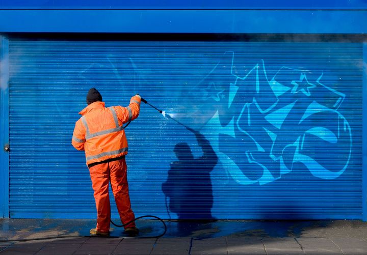 Power Washing Graffiti — Indianapolis, IN — Davidson Handyman Services LLC