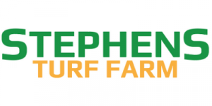 Stephens Turf Farm logo in green and orange text