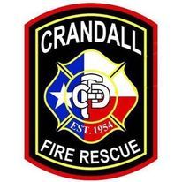 The Crandell fire rescue logo is a patch with a Texas flag on it.