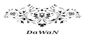 Decorative black floral flourish above the word “DaWan” on a white background