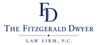 Logo for The Fitzgerald Dwyer Law Firm, P.C.; dark blue text on white background within a dark blue rectangle.