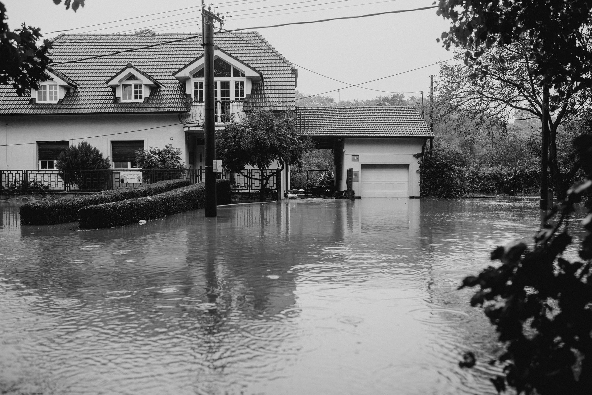 A flooded house