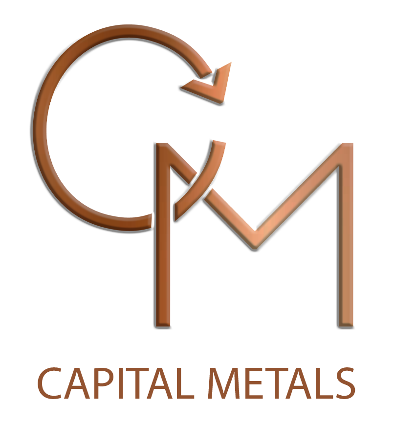 A logo for capital metals with a brown letter m