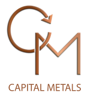 A logo for capital metals with a brown letter m