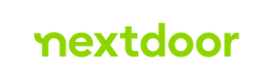 A green nextdoor logo on a white background