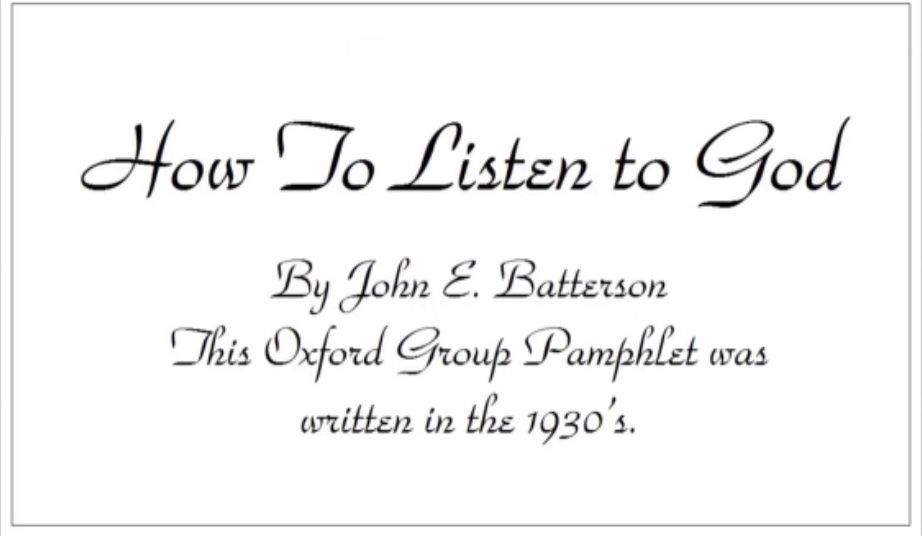 A book titled how to listen to god was written in the 1930 's