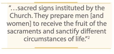 A quote about sacred signs instituted by the church
