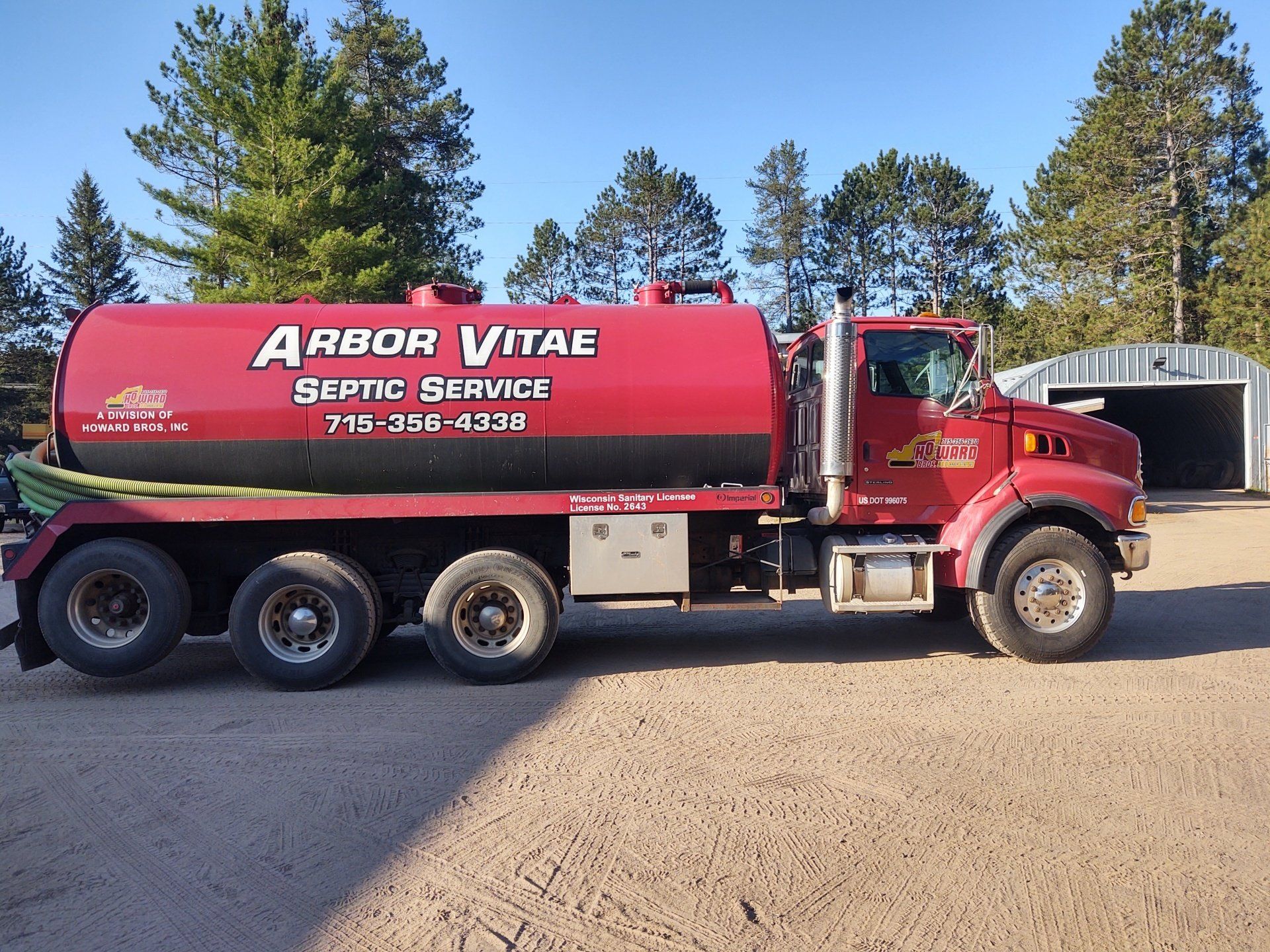 Septic Pumping — Arbor Vitae, WI — Howard Bros.