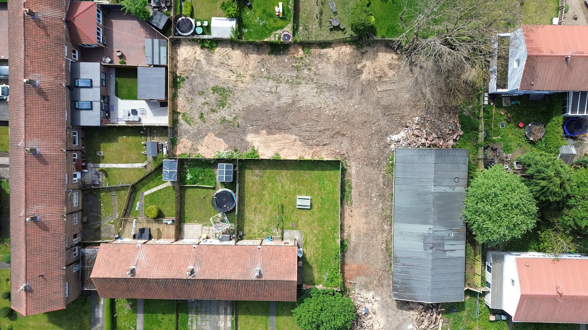 Phase 1 complete. An ariel view of the Long Benton Site, upon completion of the land clearing, site clearance, land grading and tracking-in.