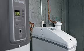 Boiler and water heater with copper piping in a utility room