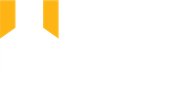 Two yellow-orange ribbon tabs on a white background