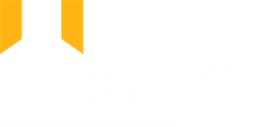 Two yellow-orange ribbon tabs on a white background