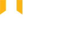 Two yellow-orange ribbon tabs on a white background