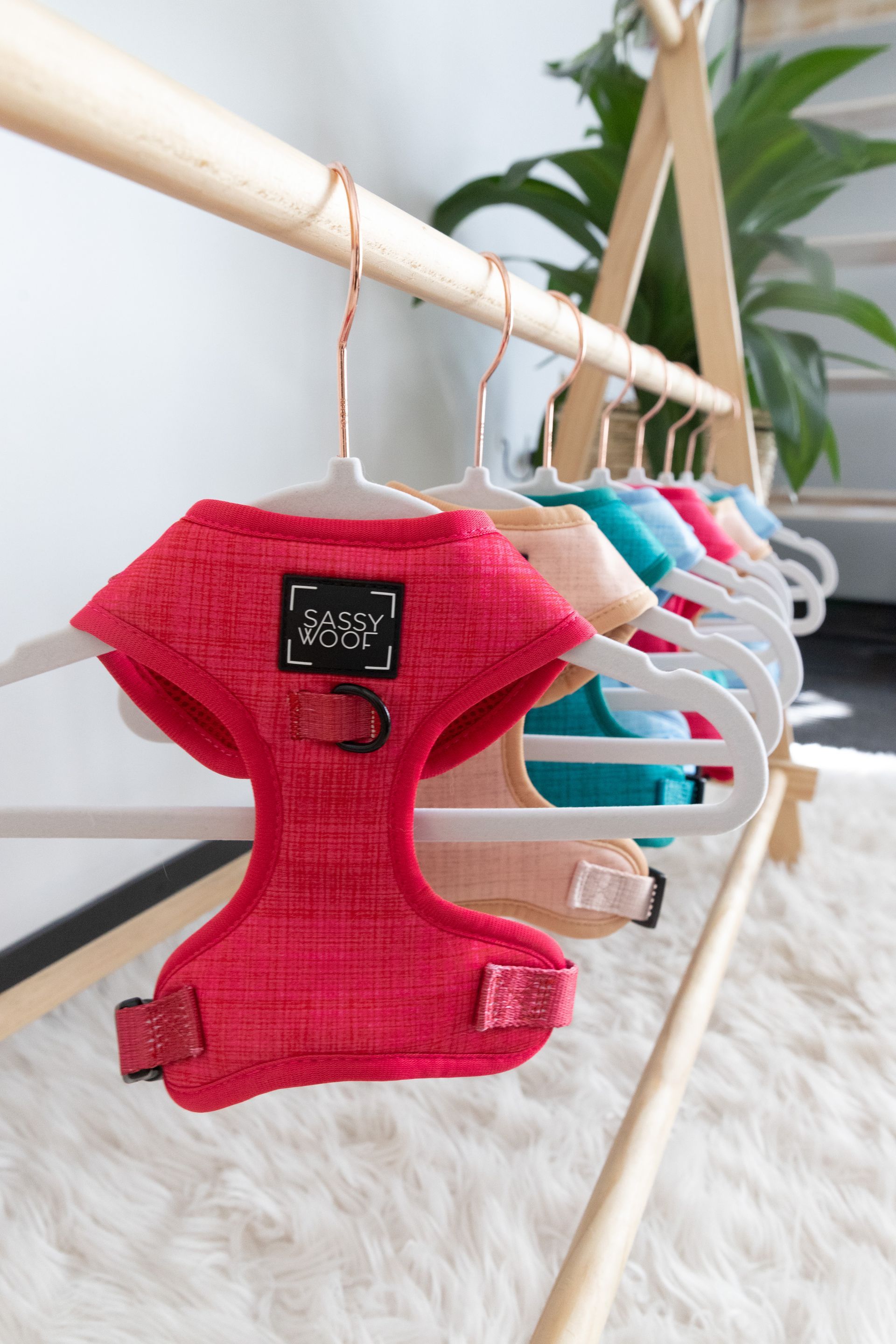 Arnés ajustable para perros - Rojo neón