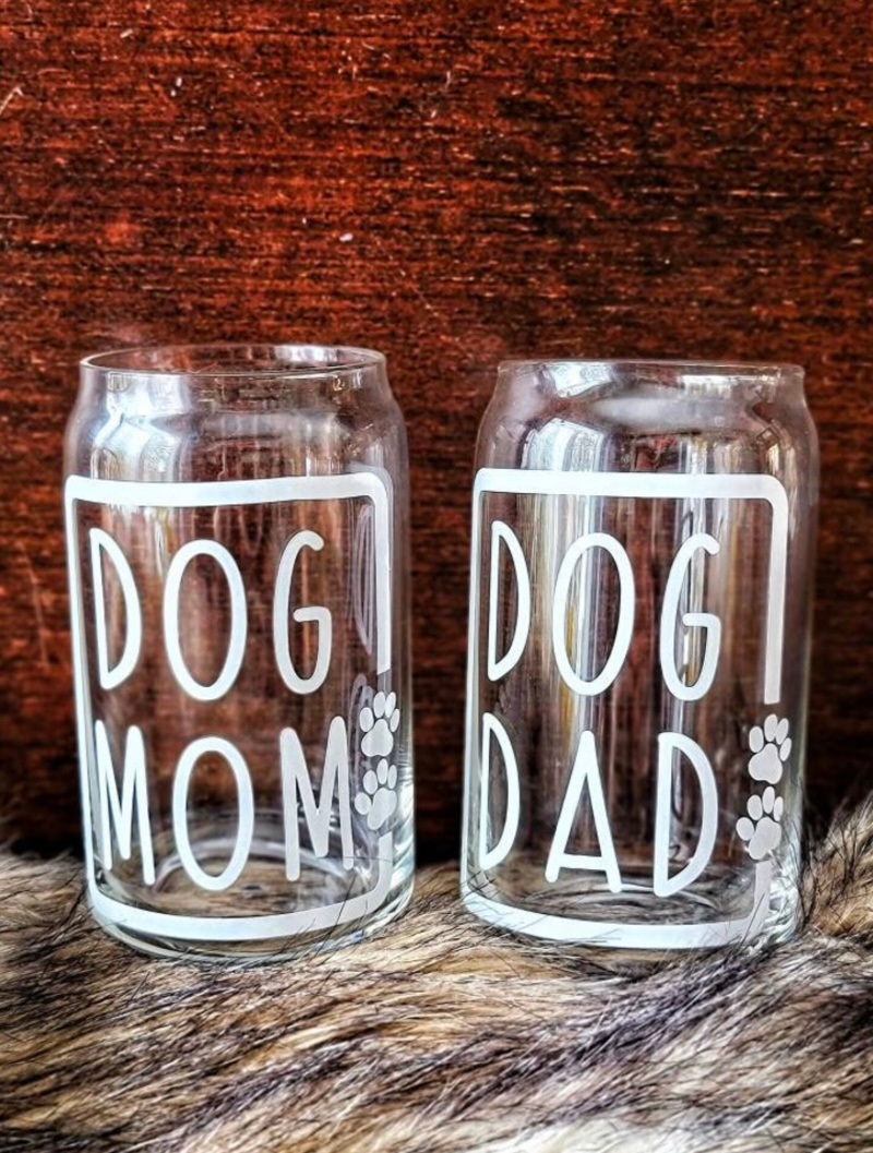 Vaso de cristal para mamá o papá