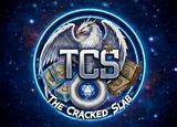 Logo with eagle and game controllers around TCS text on a starry blue background, reading &ldquo;The Cracked Slab&rdquo;