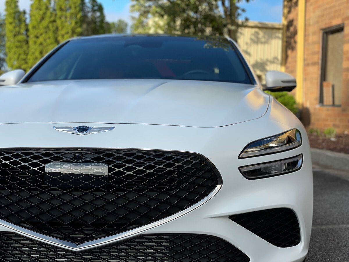 Paint protection film, white car