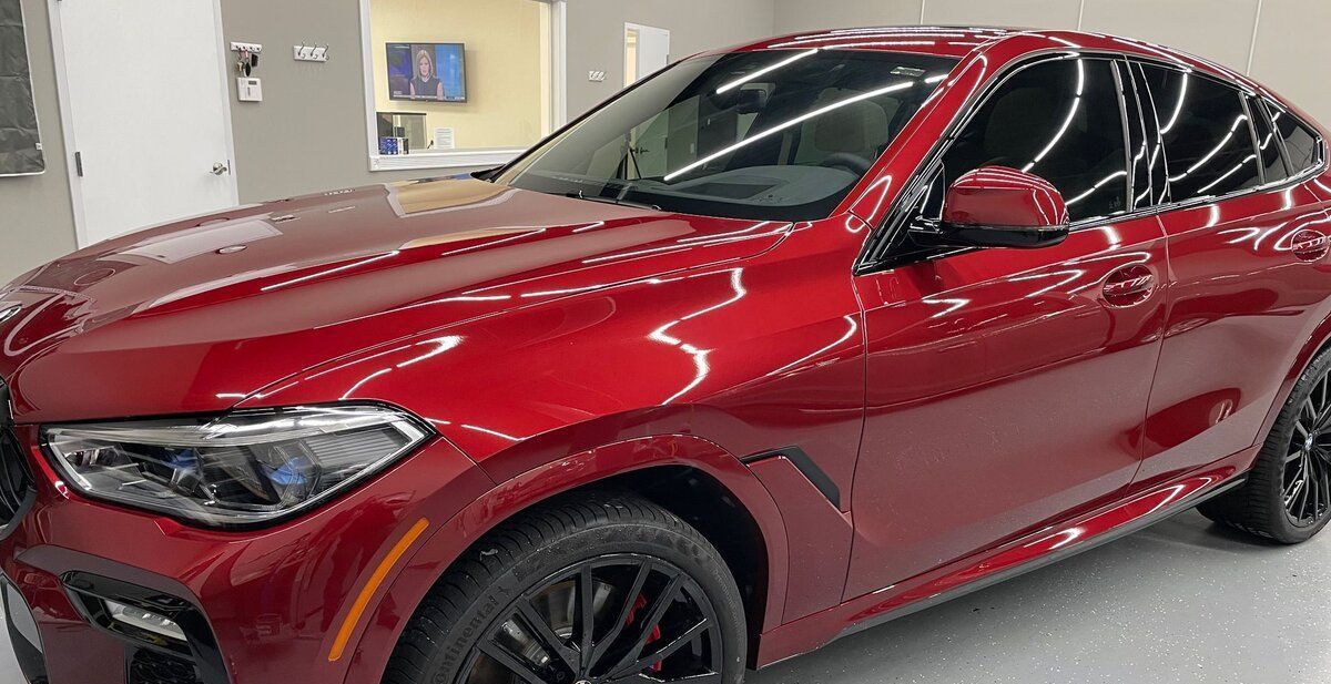 ceramic coating applied in red car