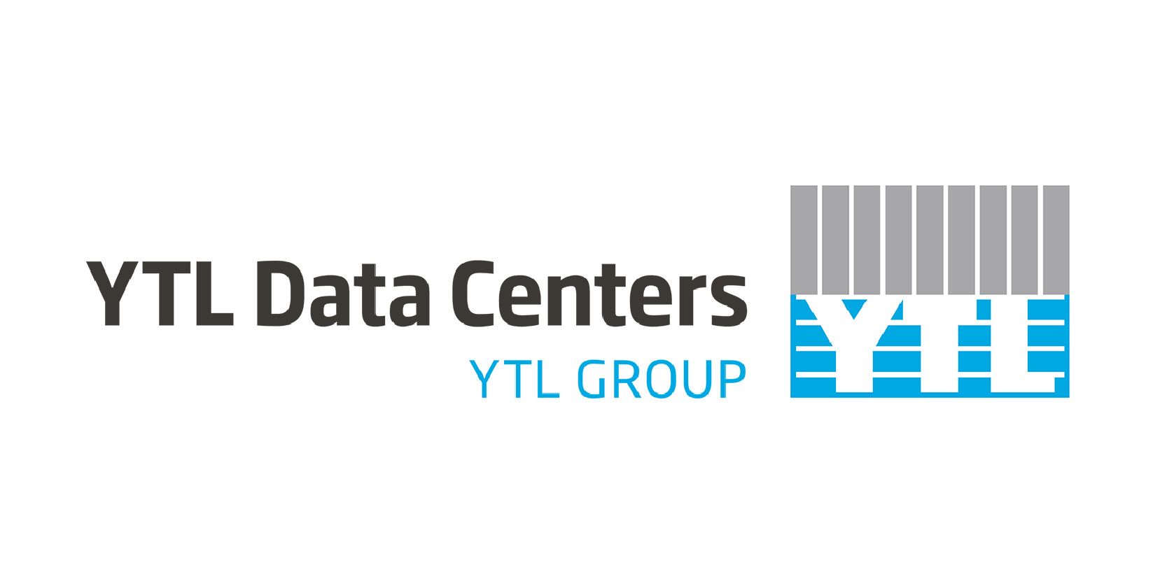 Logo for YTL Data Centers, featuring the company name and a stacked icon with the letters 