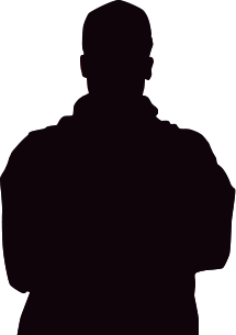 Silhouette of a person with arms crossed, wearing a hooded jacket.