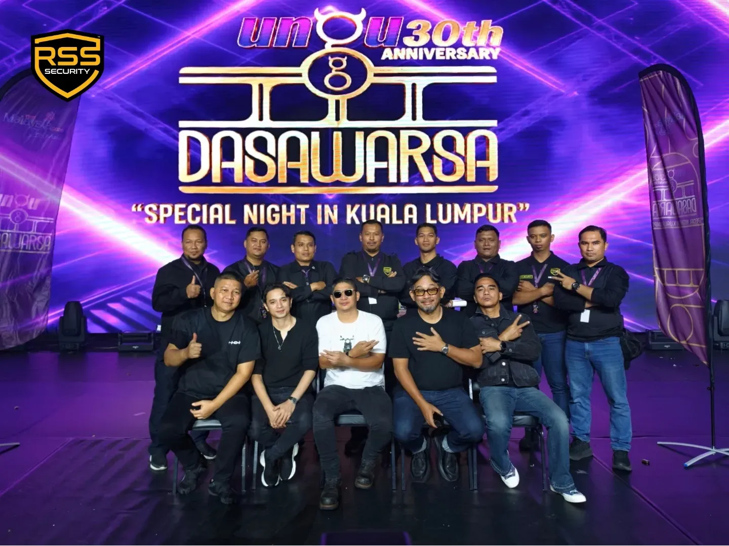 RSS Security team on stage at Ungu 3 Dasawarsa: Special Night in Kuala Lumpur