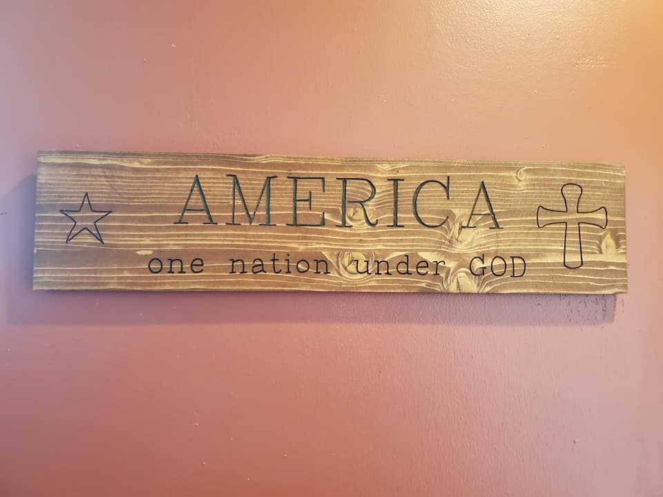 Wooden sign: