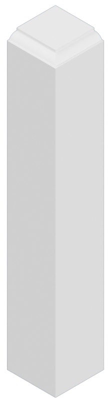 White corner trim molding with a decorative top.