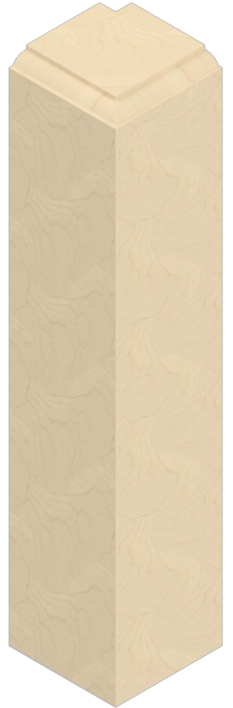 Beige rectangular pillar with stepped top.