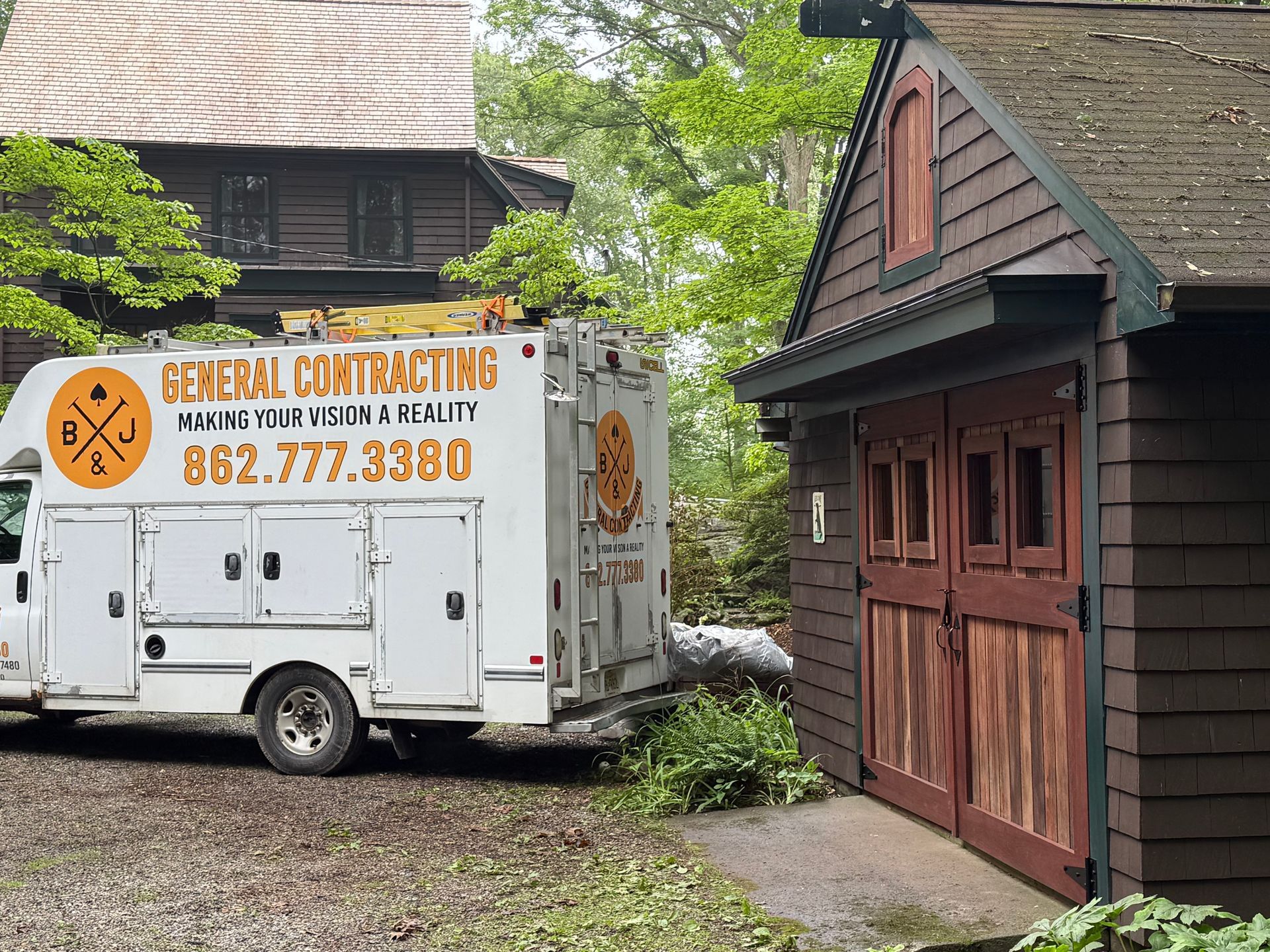 White work van with 
