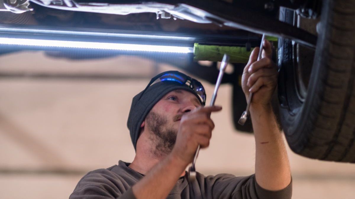 a man working under a car