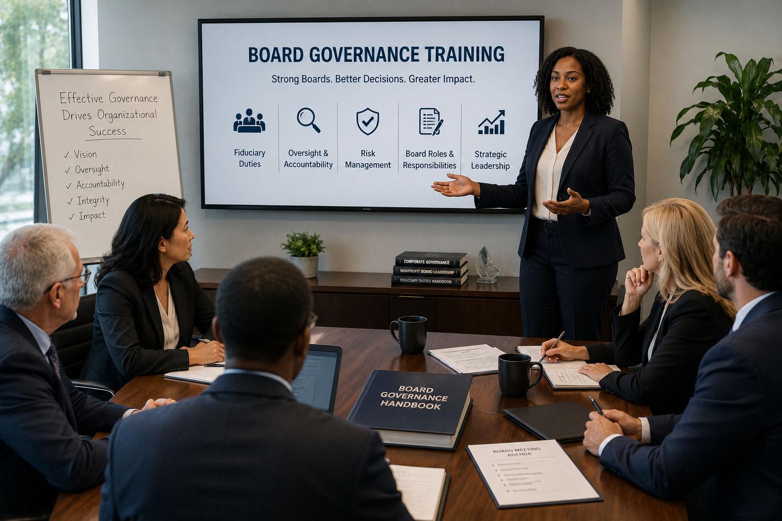 professional guidance related to board governance training