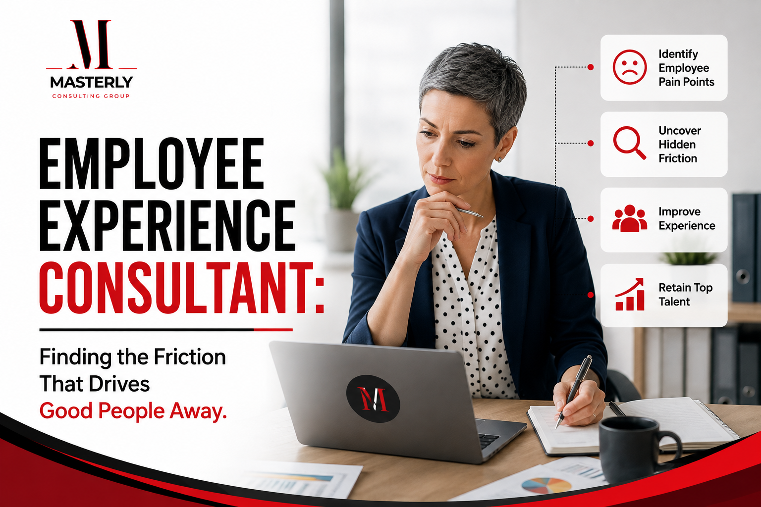 Employee experience consulting, workplace strategy, retention, and feedback.