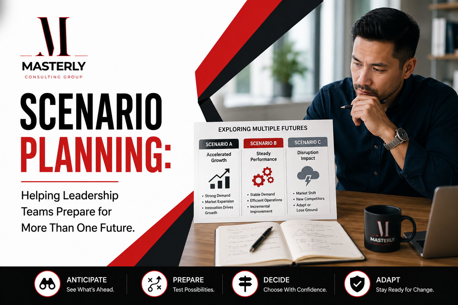 Scenario planning for business uncertainty and future decisions
