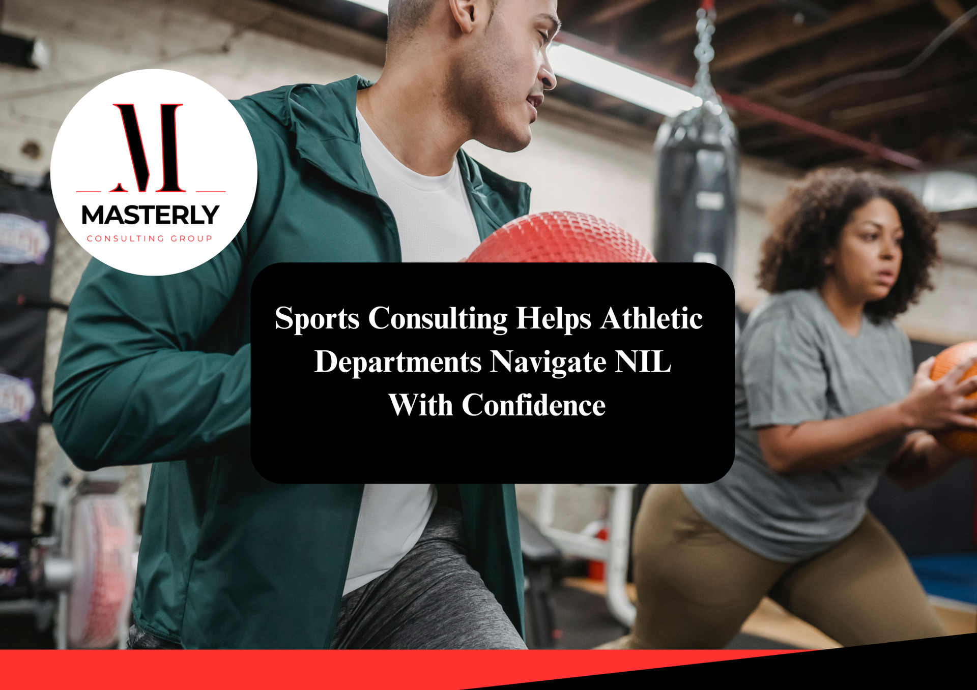 Sports consulting team meeting with athletic leaders.