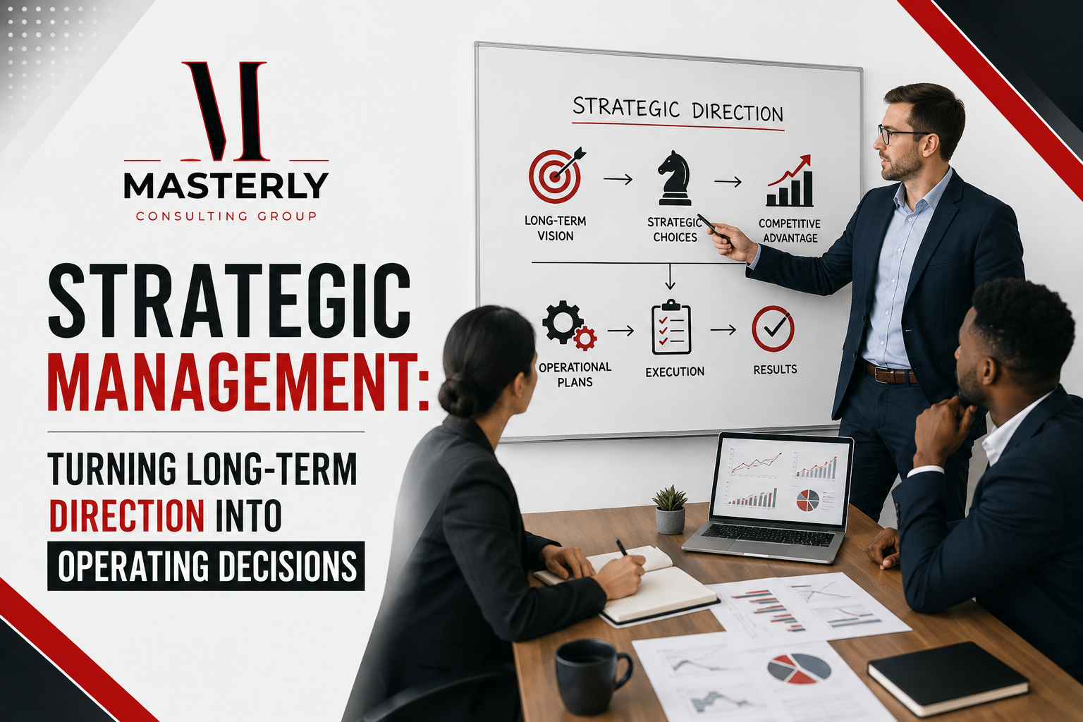Strategic management, priorities, resource allocation, and execution.