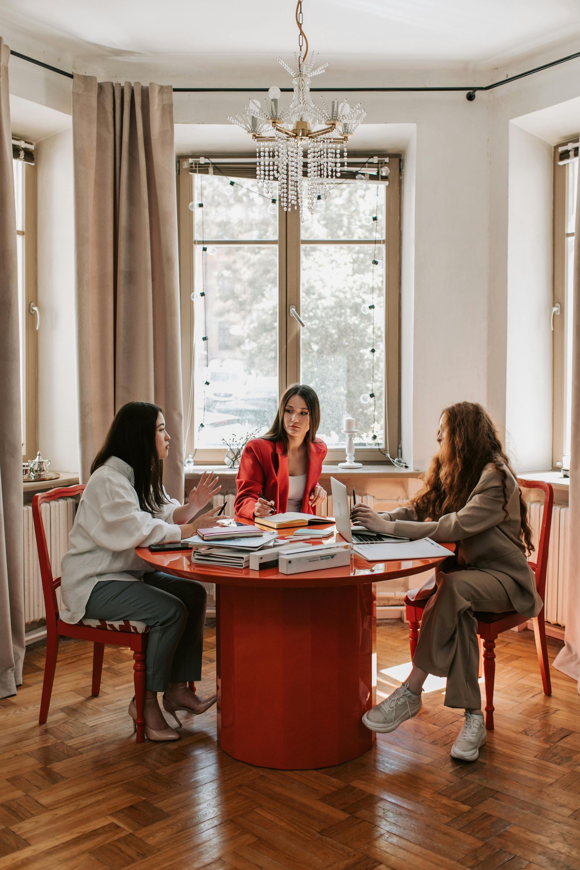 A photo of three women who are aspiring leaders.
