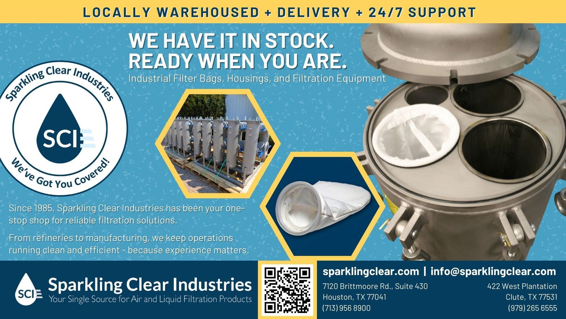 Sparkling Clear Industries is featured throughout the latest issue of BIC Magazine, highlighting filter bags, expanded NOMAD™ product offerings, and new Project Manager James Herron.