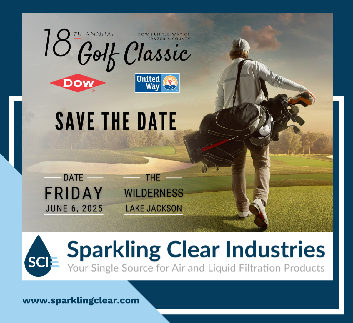 An advertisement for the 18th annual  Dow| United Way Golf Classic