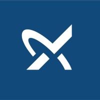 A white x on a blue background.