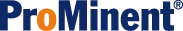 A blue and orange logo for prominent on a white background