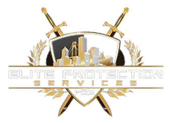 A logo for Elite Protection Services with two crossed swords