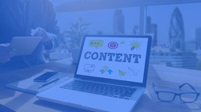 Website content on a laptop