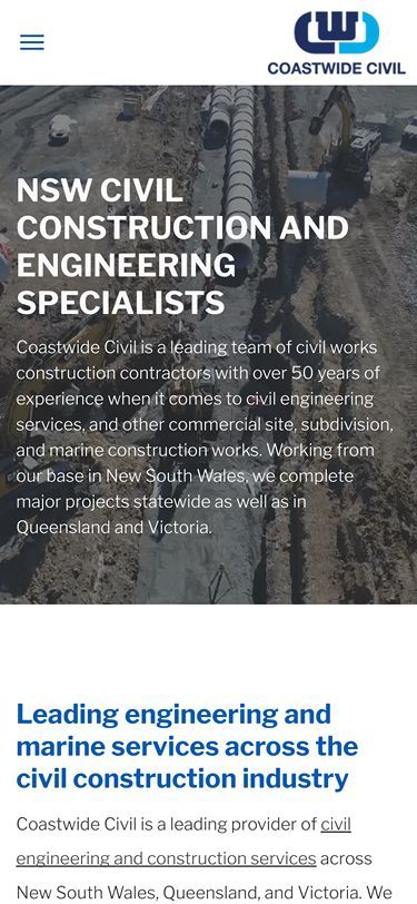 A mobile website mockup