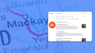 A website ranking position 1 for mulching in Mackay