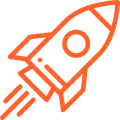 a line drawing of a rocket flying through the air .
