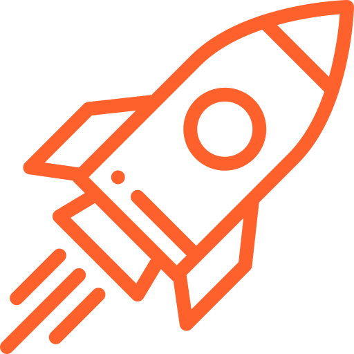 a line drawing of a rocket flying through the air .