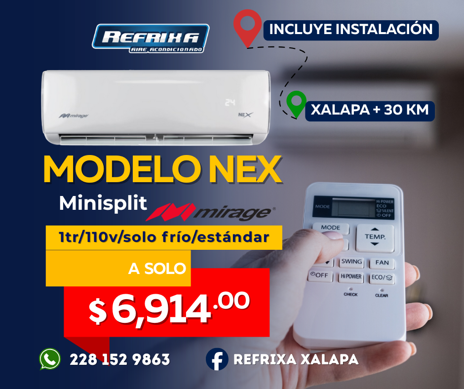 Minisplit Mirage Modelo Nex 1tr 110v