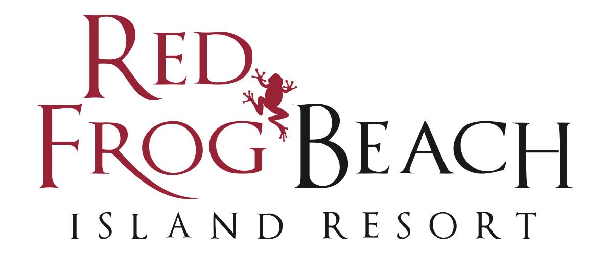 The logo for red frog beach island resort