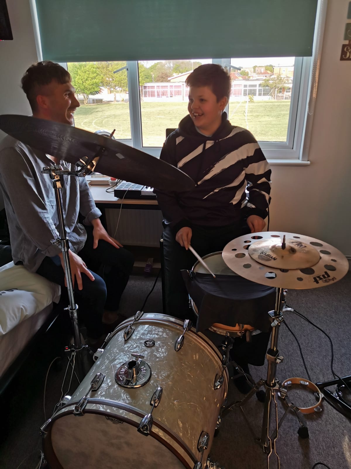 teaching drums